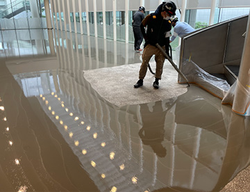 長尺シート、タイル下地専用レベリング工事